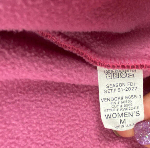 Cabelas Sweatshirt Womens Medium Pink Fleece 1/4 Zip Jacket - Picture 7 of 11